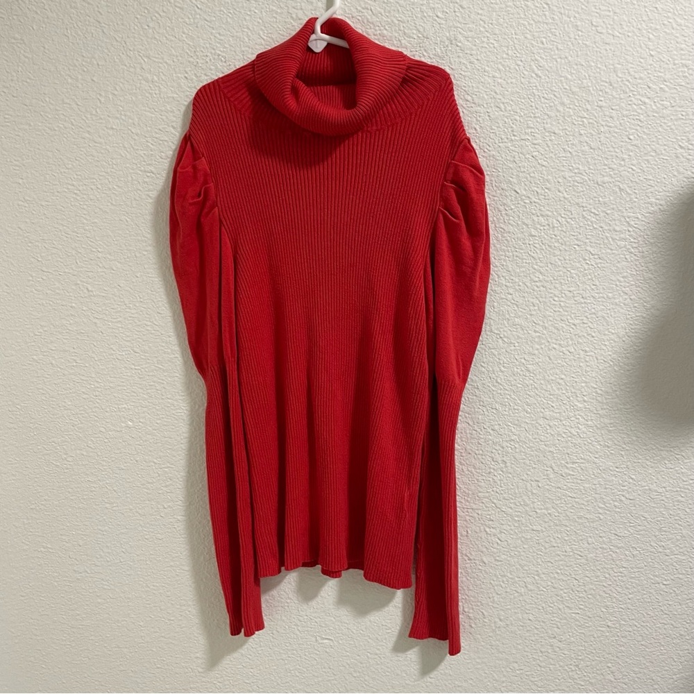 Anthropology Elegant Red Cowl Neck Sweater